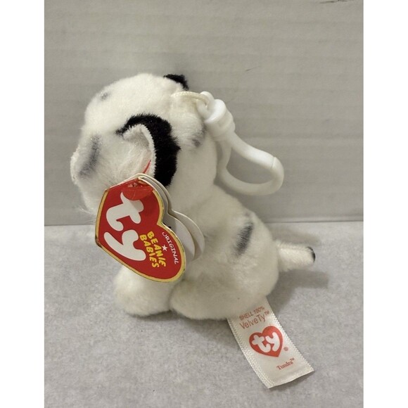TY Beanie Babies 3" TUNDRA White Tiger Key Bag Plush Stuffed Animal Plastic Clip - Picture 3 of 8
